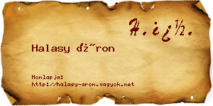 Halasy Áron névjegykártya