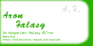 aron halasy business card